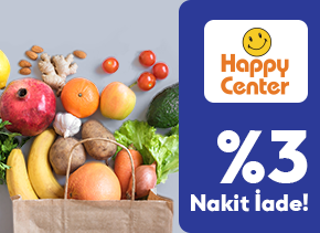 TÜRMOBkart ile Happy Center Mağazalarından Yapacağınız Alışverişlerde %3 Nakit İade Fırsatı Sizi Bekliyor.