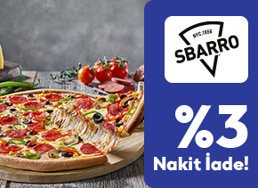 TÜRMOBKartlara Sbarro Harcamalarında %3 Nakit İade!